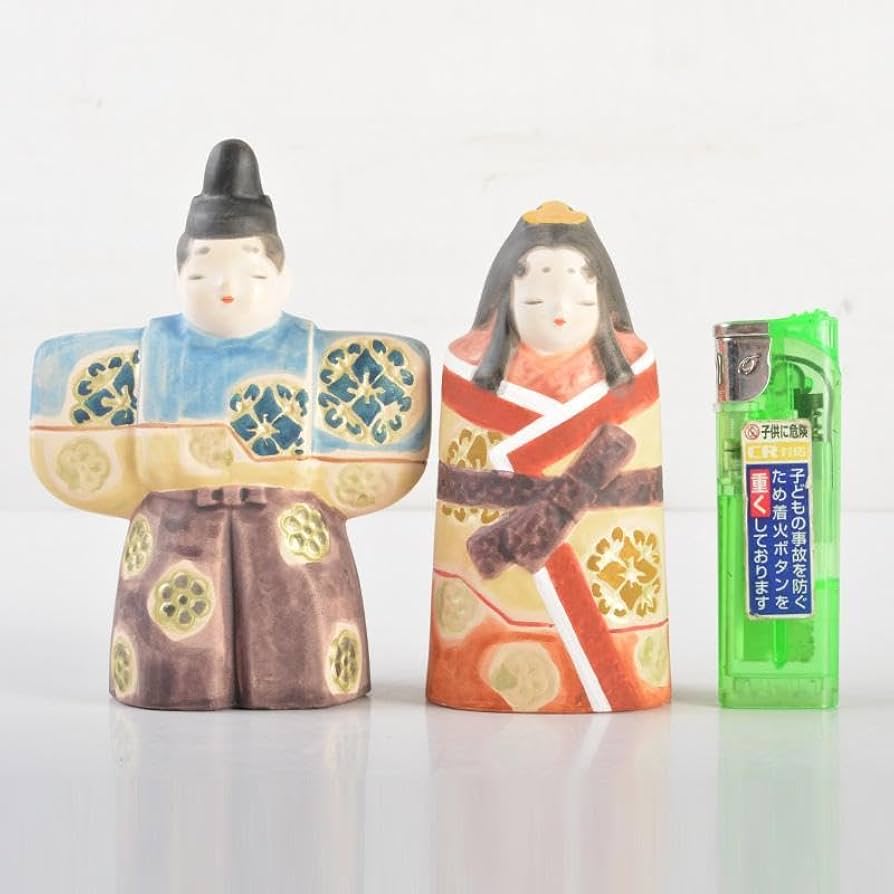 希少おひな様】日展作家 北岡秀雄作 雛人形 三人官女 茜 陶器製 箱あり