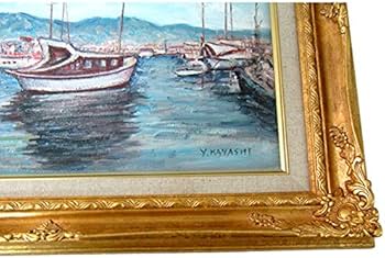 Amazon.co.jp: 林与三郎『アテネの港(F6)』油彩画 風景画 船 帆船