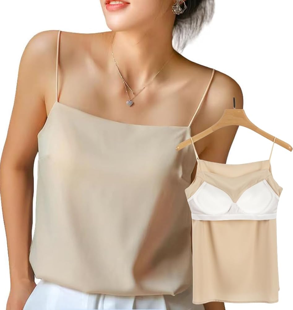 Amazon | [Icyrain] キャミソール カップ付き 見せる カップ付きタンク