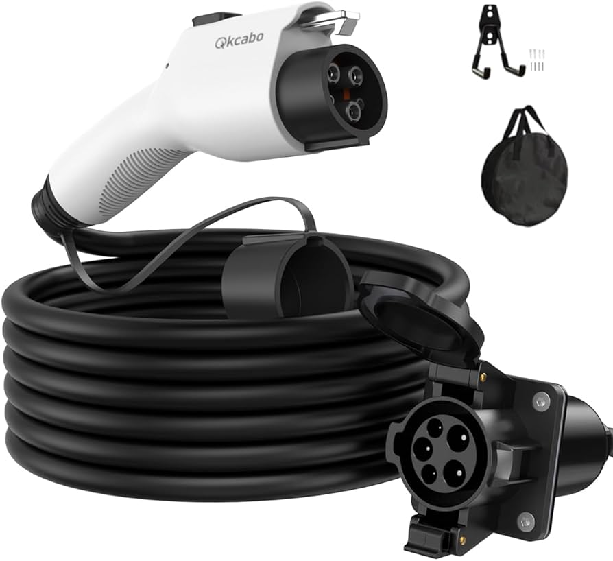 Amazon.co.jp: Qkcabo 32A 電気自動車充電器延長ケーブル、100-250V