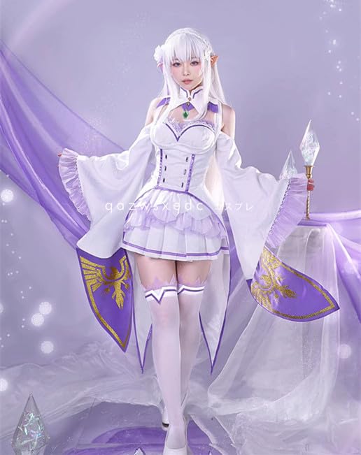 Amazon.co.jp: Reゼロから始める異世界生活 エミリア コスプレ衣装衣装