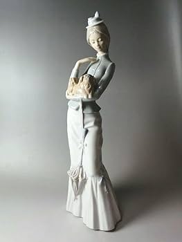 Amazon.co.jp: LLADRO リヤドロ 4893 犬を抱く貴婦人 フィギュリン
