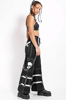 Amazon.com: Tripp NYC Skull Bondage Pants [Black/White] XS
