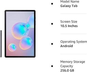 Amazon.com : Samsung Galaxy Tab S6 10.5 inches, 256GB WiFi Tablet