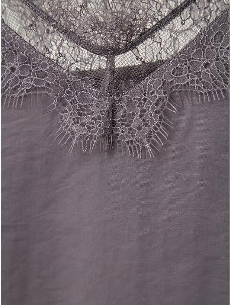 Amazon | [フレイ アイディー] レーストリムサテンスリップ