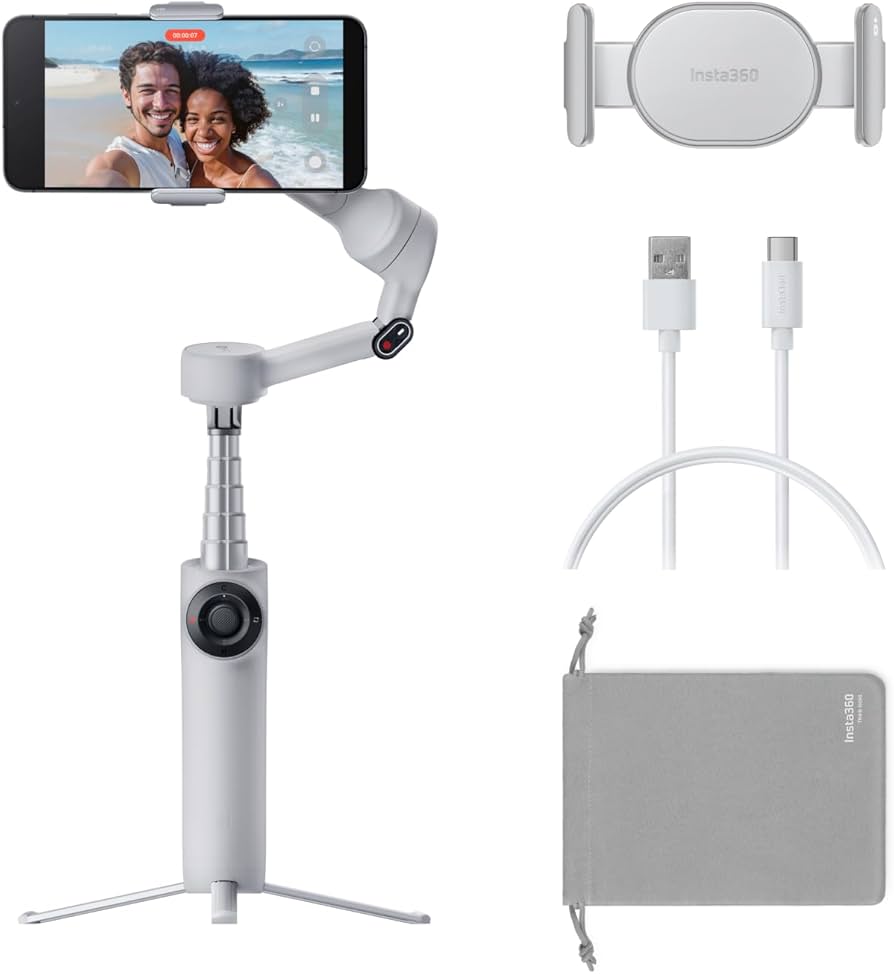 Amazon.com: Insta360 Flow 2 Grey - Foldable AI Gimbal for iPhone