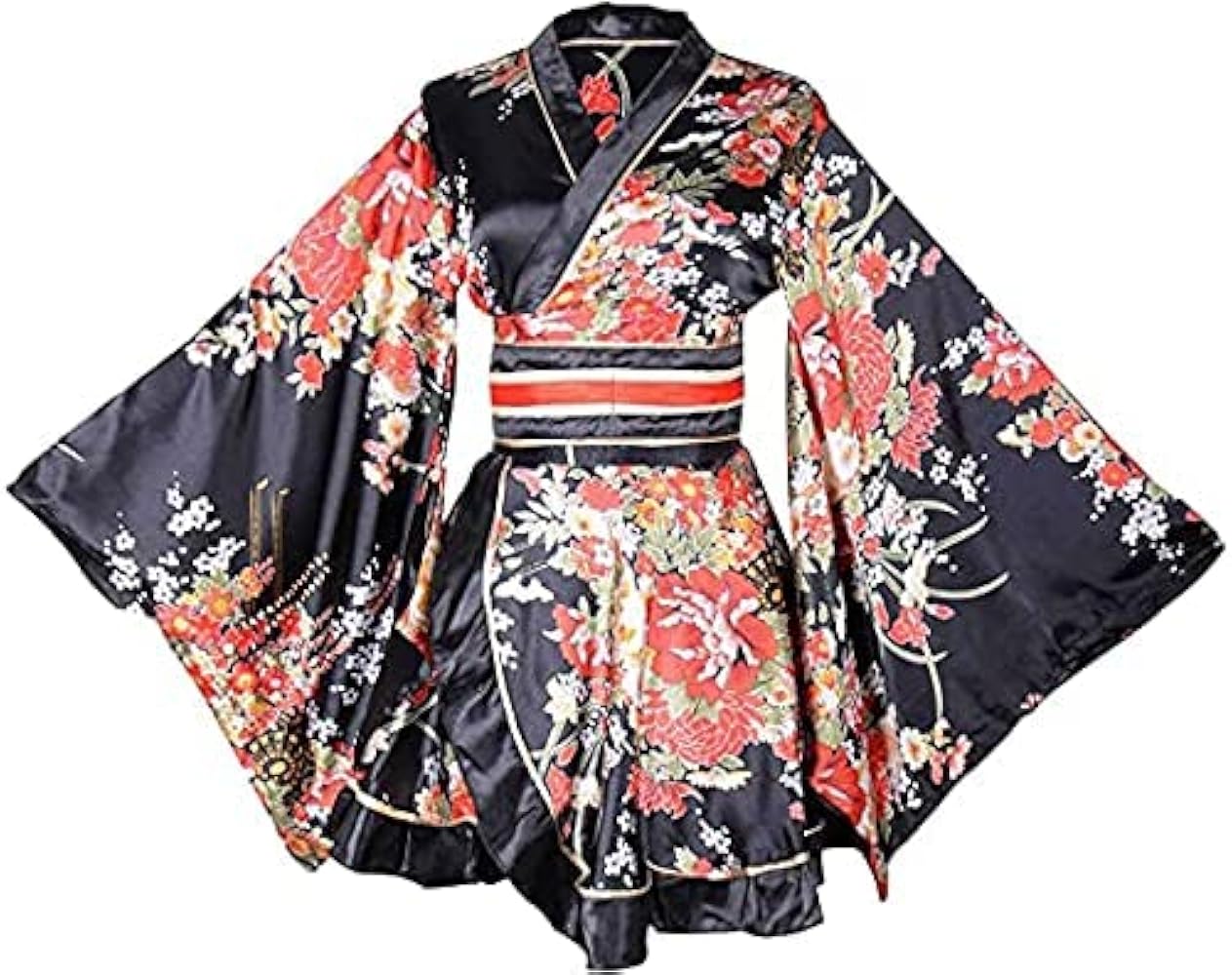 Amazon.com: shiyimaogx Women's Floral Satin Kimono Robe