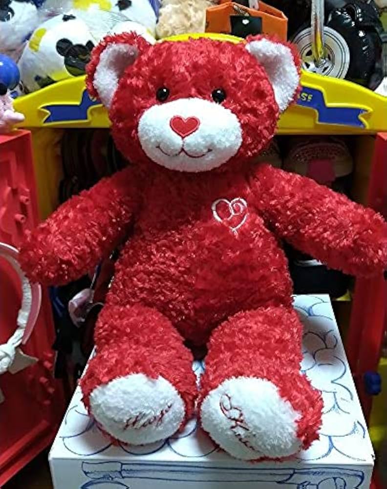 Amazon.co.jp: ビルドアベア 赤いくま ハート ハグ & キス ぬいぐるみ