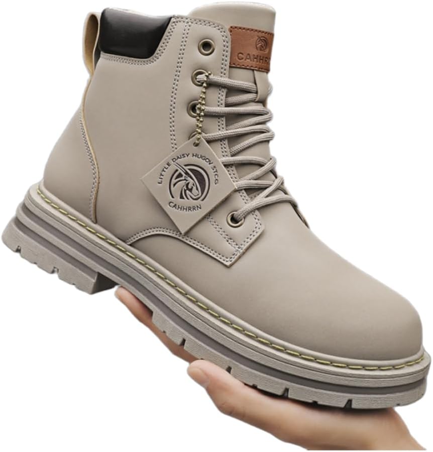 Amazon | [Caividom] メンズ ハイカット本革 ワークブーツ ブーツ