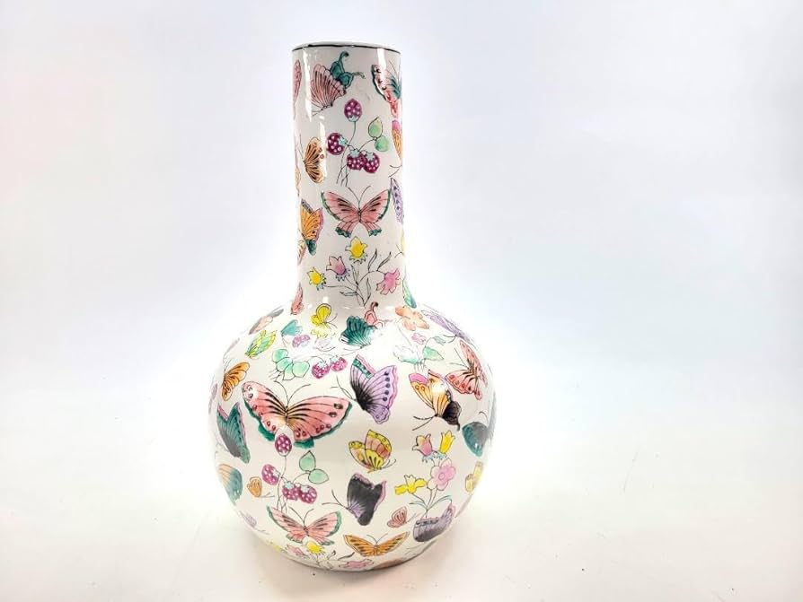 Amazon.co.jp: コレクション大清乾隆年製款 粉彩 百蝶瓶 中国美術 工芸