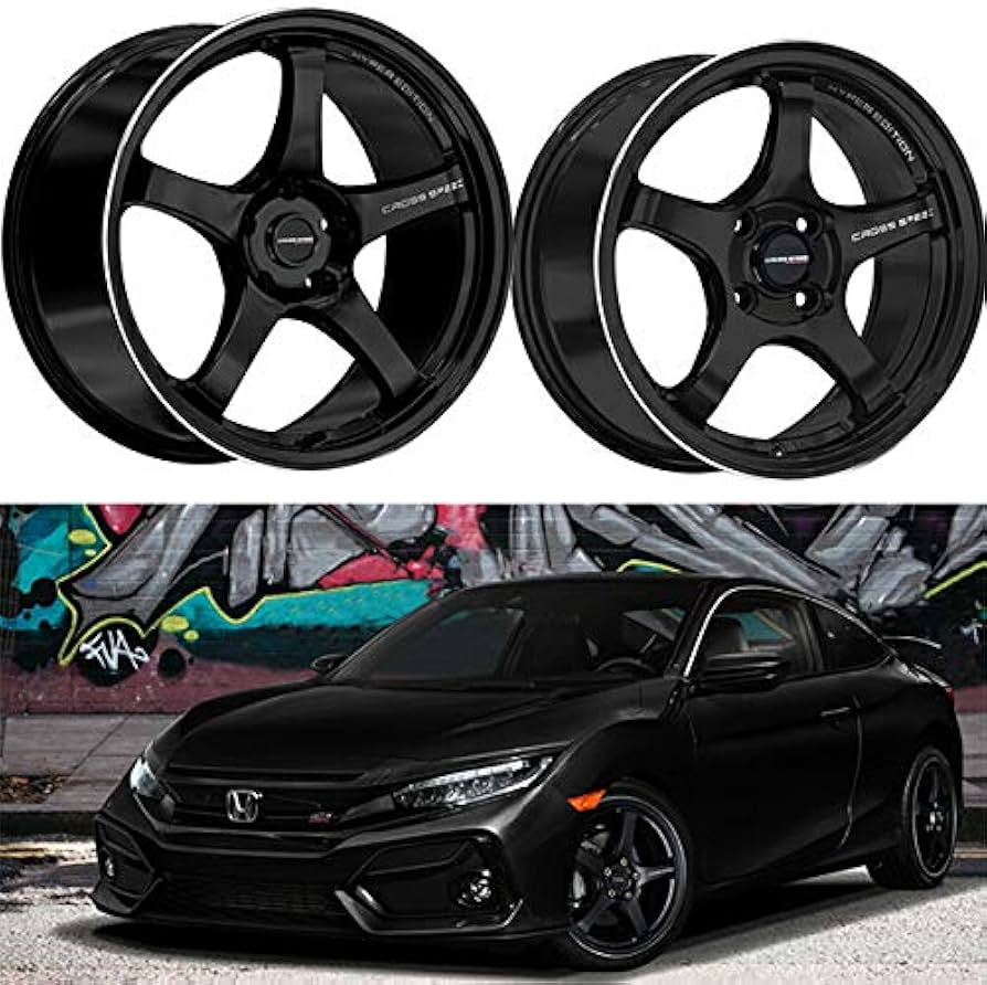 Amazon | 15インチ CR5 5.5J+43 4H-100 ブラック 軽量 ホイール 4本