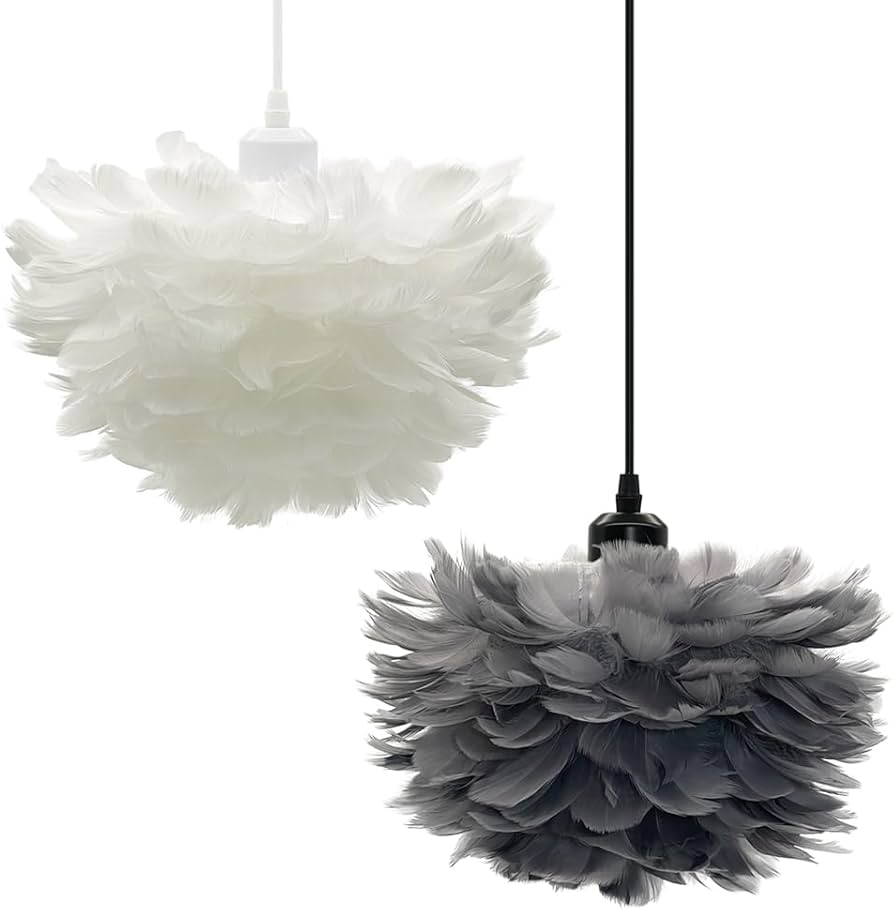 Amazon.co.jp : ペンダントライト 羽毛 1灯 吊り下げライト 北欧