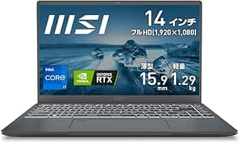 Amazon.co.jp: 【第12世代CPU+RTX3050搭載・薄型軽量】MSIビジネス