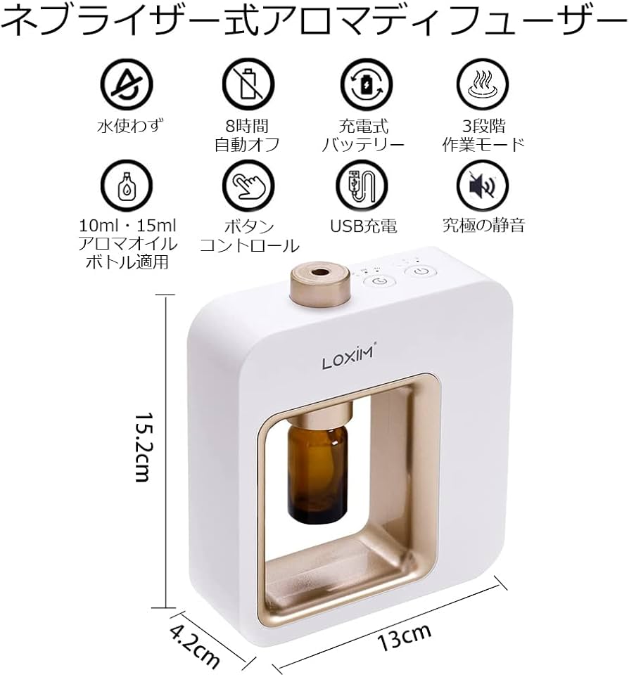 Amazon | Minidiva アロマディフューザー 水使わないネブライザー式