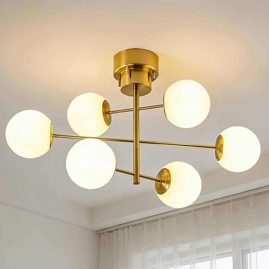 Amazon.co.jp : 共同照明 シーリングライト 6灯 天井照明 ガラス