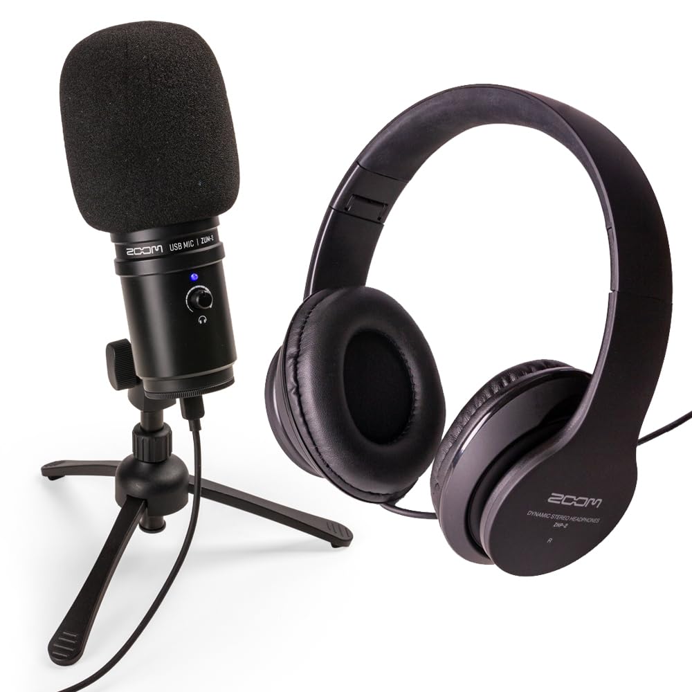 Amazon.co.jp: ZOOM USBコンデンサーマイクセット【マイク+ヘッドホン+