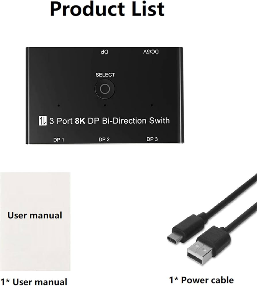 Amazon.co.jp: 1 in 3 out / 3 in 1 out DP スイッチ3ポート