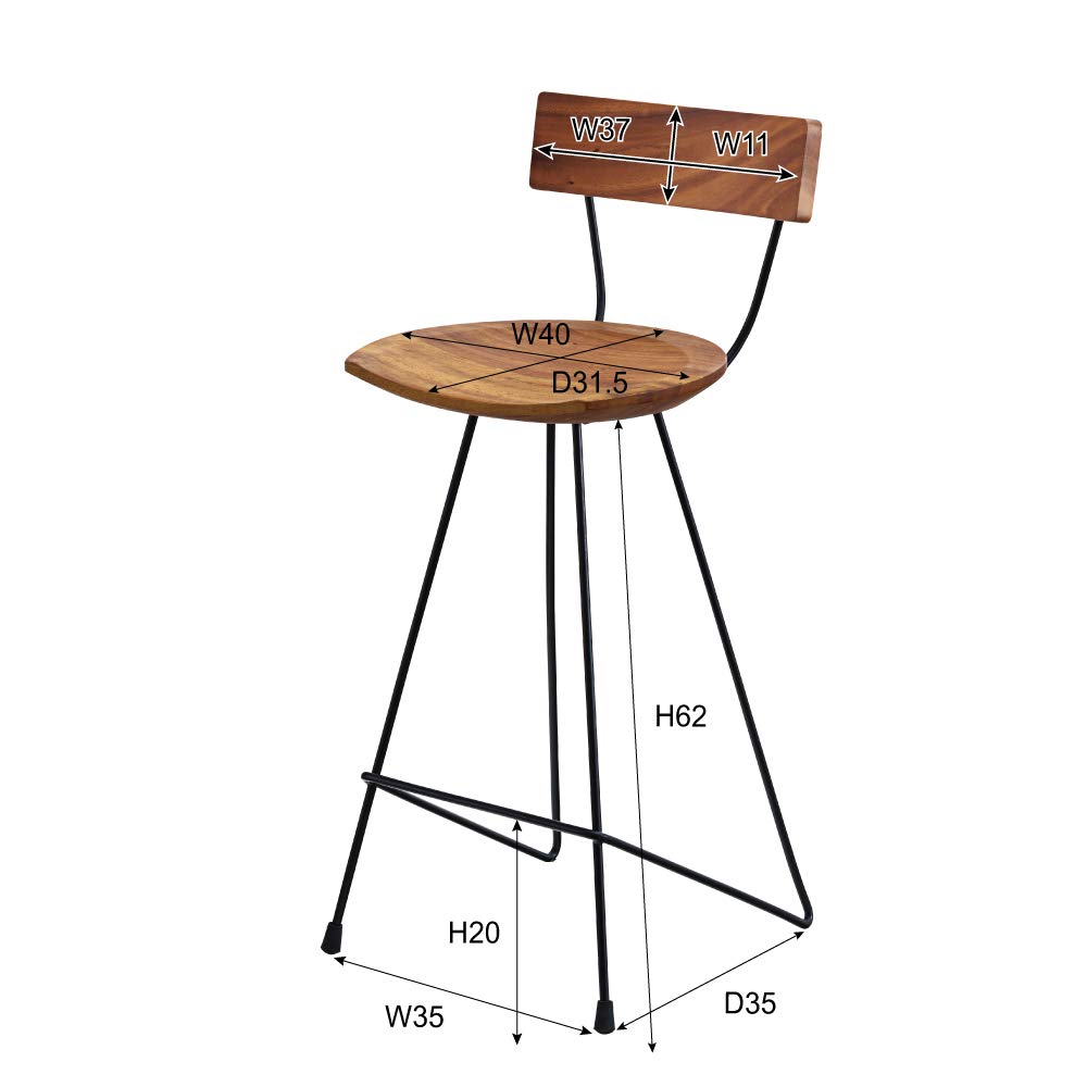 Amazon｜東谷 AZUMAYA ジェラルド ウッドカウンターチェア ブラウン JW