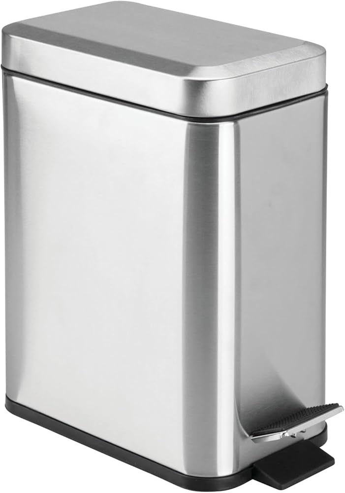 Amazon.com: mDesign Rectangular Step-Open Wastebasket Trash Can