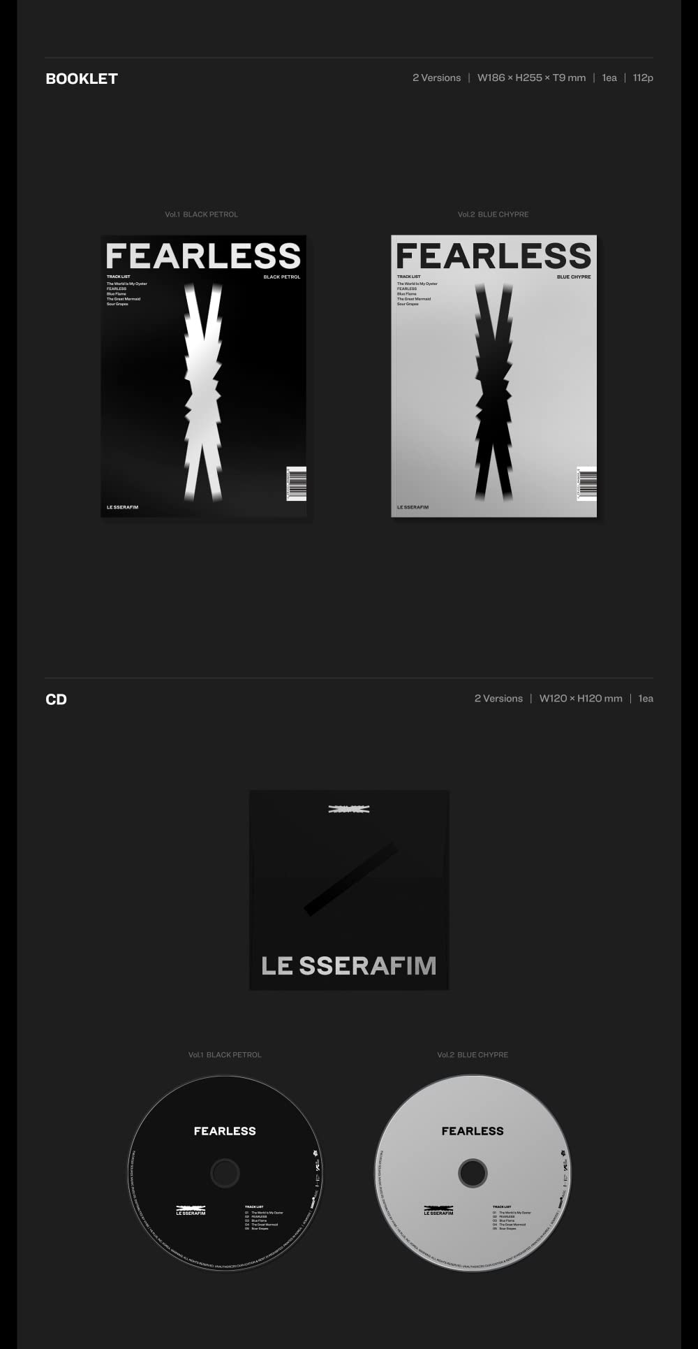 Amazon.com: LE SSERAFIM - Fearless 1st Mini Album+Extra Photocards