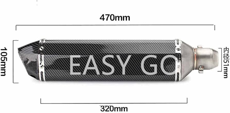 Amazon | スリップオンマフラー バイクサイレンサー 汎用 長さ470mm