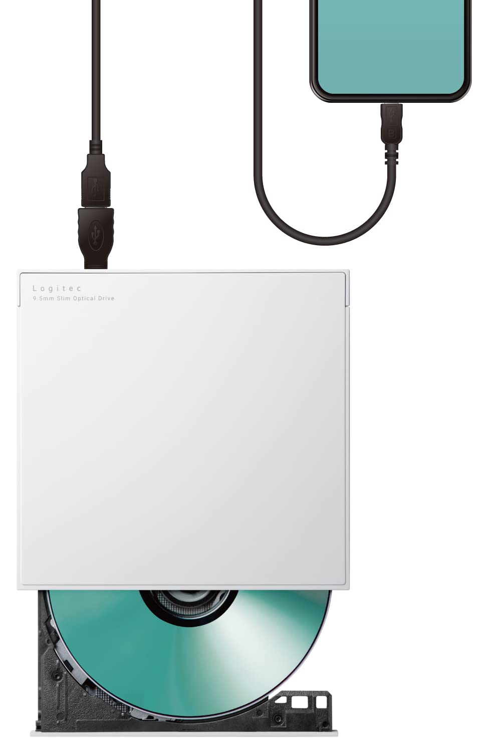 Amazon.co.jp: ロジテック CDドライブ スマホ用CD録音ドライブ 有線