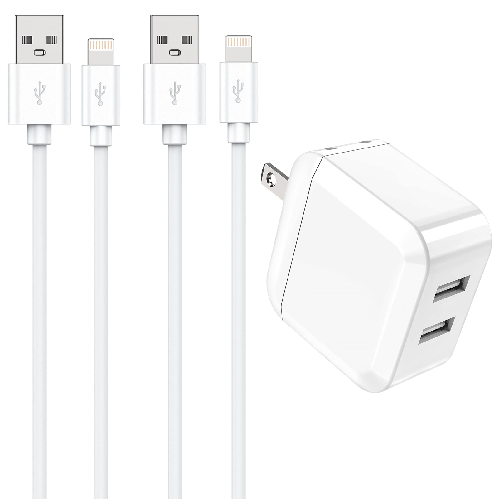 Amazon | iphone 充電器 24w 折り畳み式 2ポート usb コンセント 1m