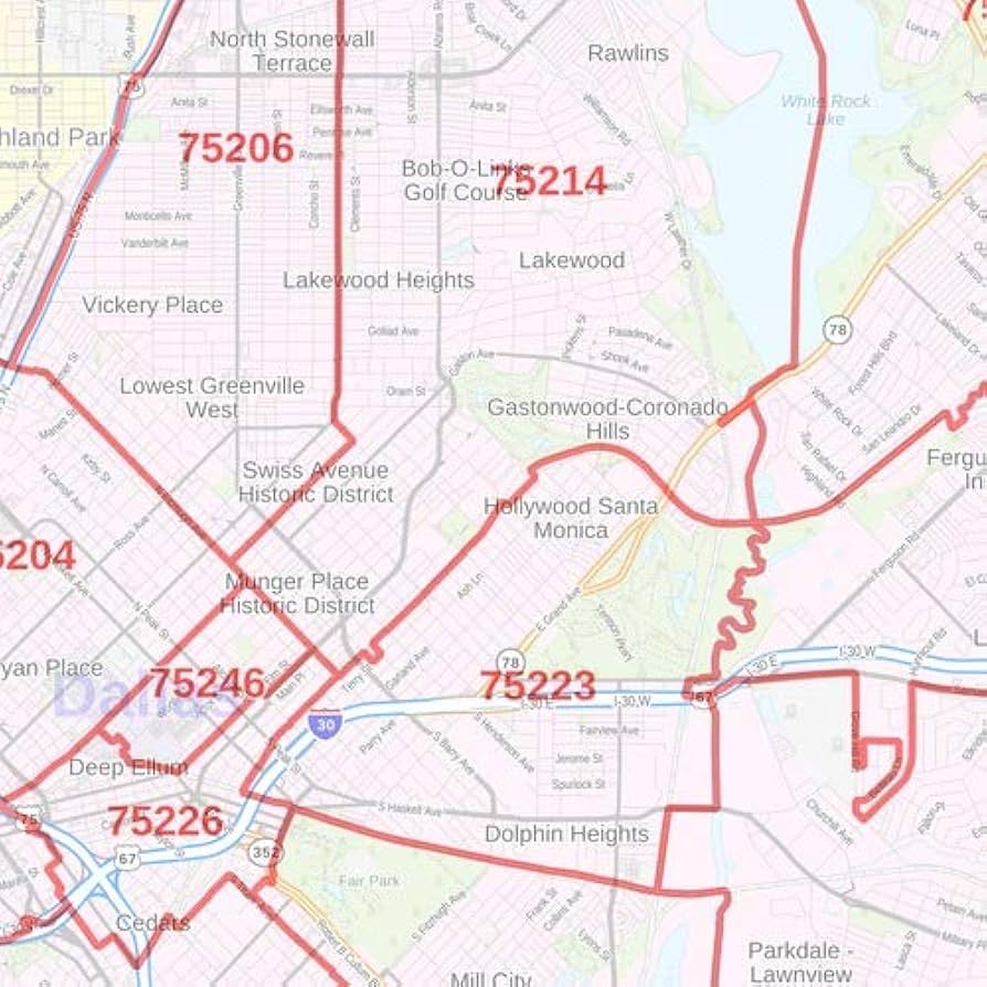 Dallas, Texas Zip Codes - 48