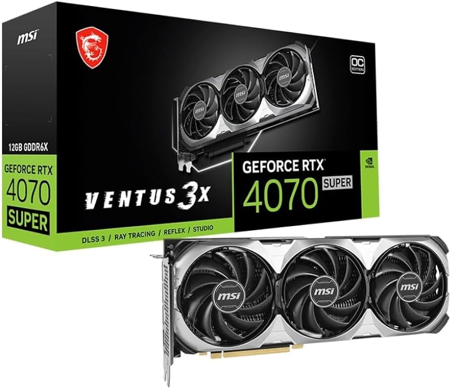 MSI GeForce RTX 4070 Super 12G Ventus 3X OC Gaming Graphics Card