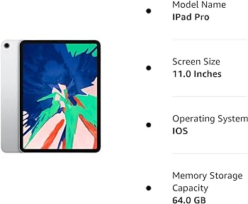 Amazon.com : Apple iPad Pro 2018 (11-inch, Wi-Fi + Cellular, 64GB