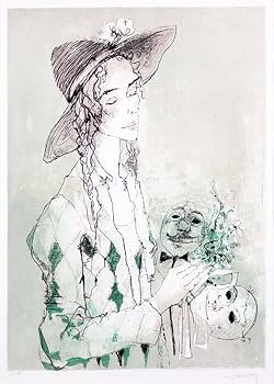 Amazon.co.jp: ジャン・ジャンセン 『仮面の女』リトグラフ(石版画