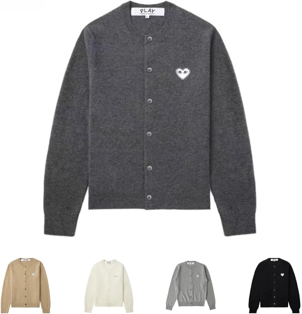 Amazon | cdgハートロゴPLAYウール ニットカーディガン (JP