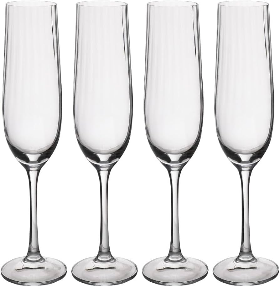 Amazon.com: MIKASA Treviso Crystal Flute Glasses, 190ml, Set of 4
