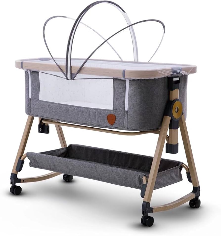 Amazon.co.jp: ベビーベッド 折りたたみ 添い寝ベッド 揺りかごに変身