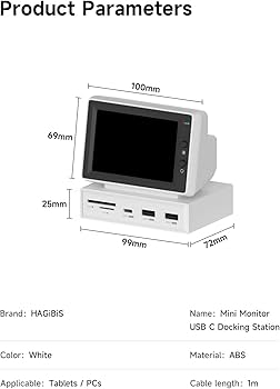 Amazon.com: Hagibis 3.5inch IPS USB Mini Screen with USB C Hub