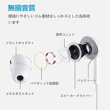 Amazon.co.jp: 【2025新版】iPhone イヤホン 有線 アイフォン イヤホン