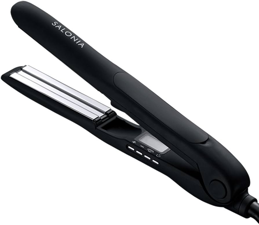 Amazon.co.jp: SALONIA Steam Moisture Straightening Iron, Black