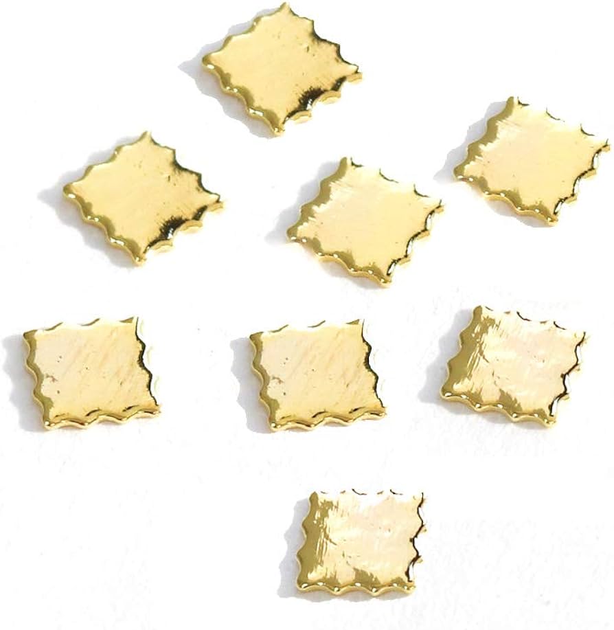 Amazon | ネイルパーツ スクエア パーツ ゴールド 30個 S 四角