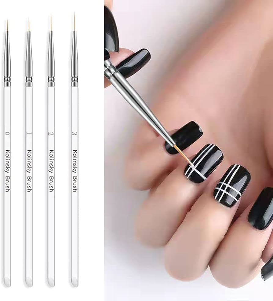 Amazon | yuchurey ネイル筆 極細 4本セット ネールアートペン ネイル