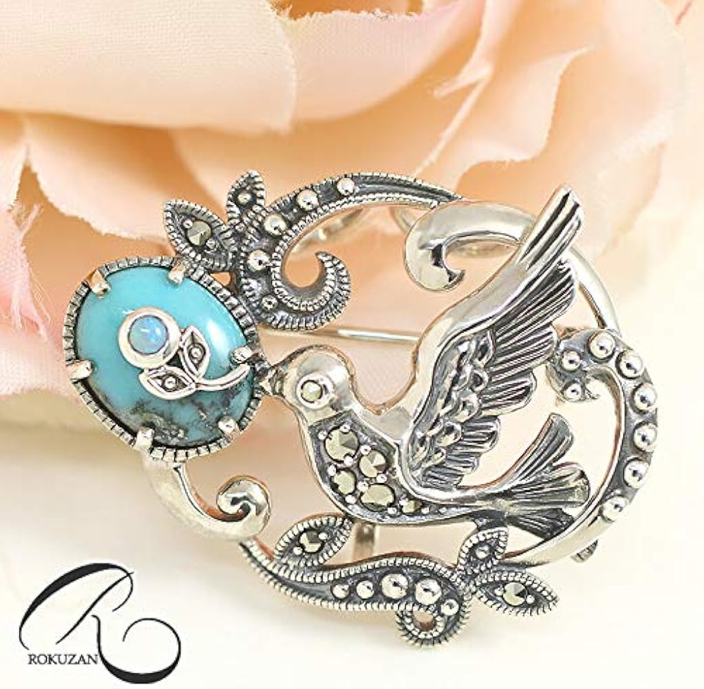 Amazon | [チェリッシュ] 碌山 ブローチ ペンダント ターコイズ/トルコ