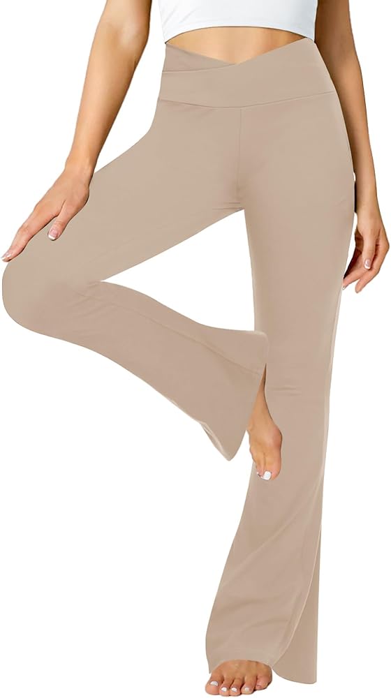 ZOOSIXX Flare Yoga Pants for Women, Crossover Soft Bootcut