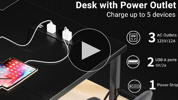 Amazon.com: Unikito Reversible L Shaped Desk with Magic Power