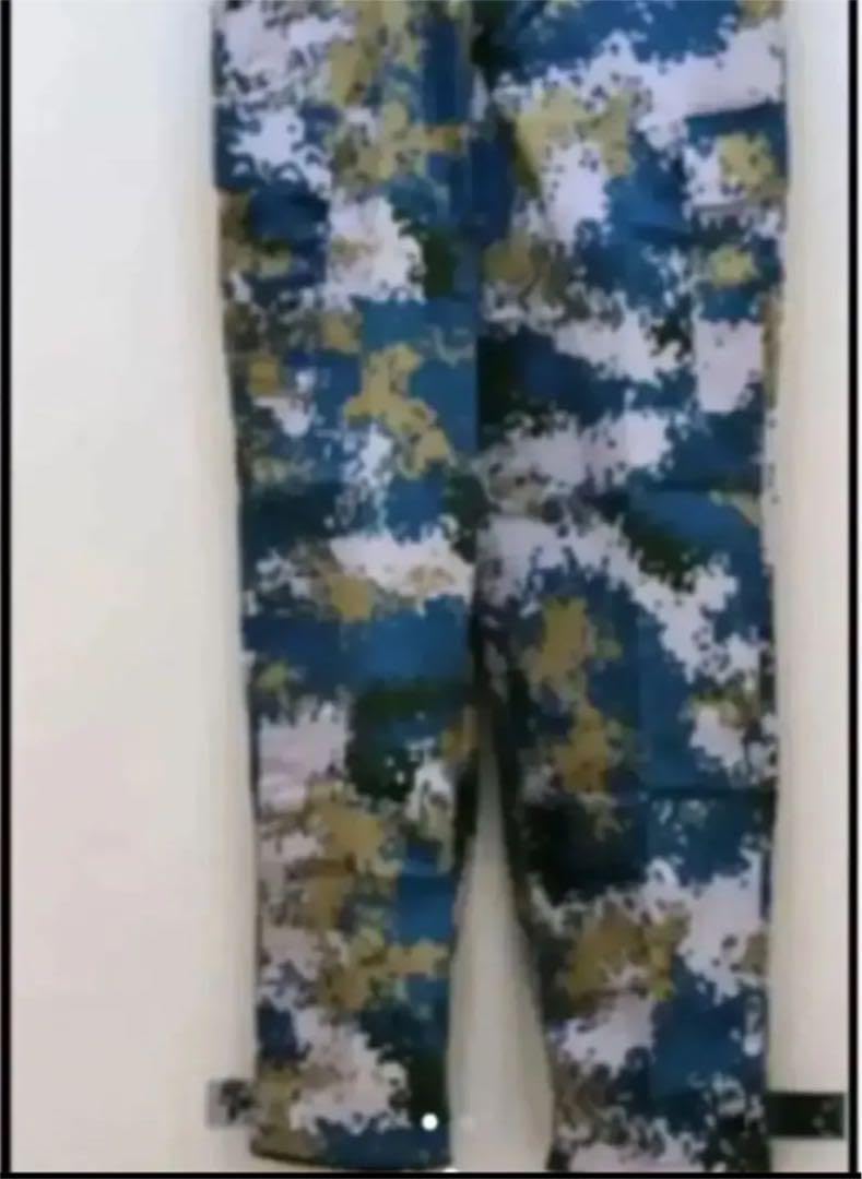 Amazon | 中国軍07式海軍陸戦隊用海洋迷彩戦闘服上下帽子セット 165