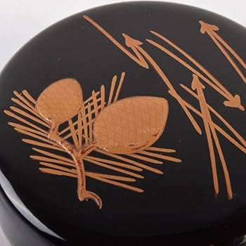 Amazon.co.jp: 茶道具 塗師 中村宗哲作 松葉蒔絵 中棗 袱紗付 共箱 V