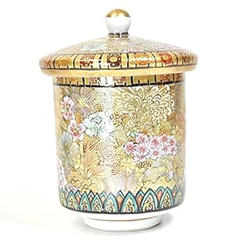 ♢九谷焼 椿山窯 若村紫紅作 金彩色絵磁器皿 共箱入 希少珍物 古美術品