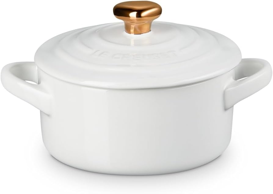 Amazon.com: Le Creuset Stoneware Mini Round Cocotte, 8oz., White
