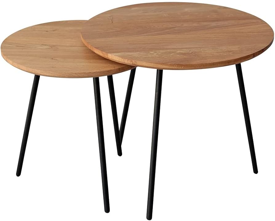 Amazon.co.jp: 3244(ミツヨシ) ネストテーブル 大小テーブルセット木製