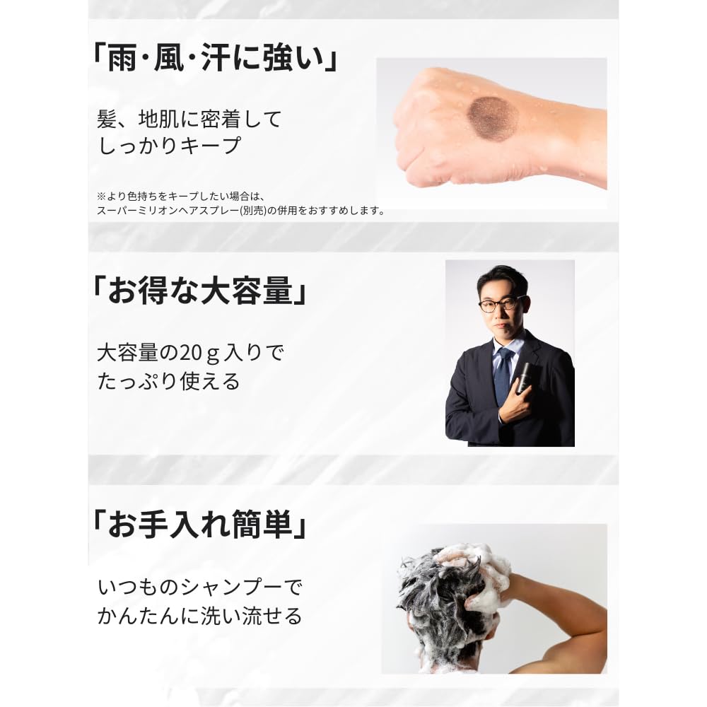 Amazon.co.jp: SMHメンズヘアファンデーション 20g No.1 ブラック 薄毛