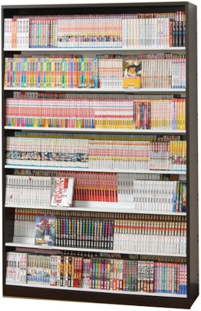 Amazon｜漫画1078冊 収納力2倍のひな壇式 コミック本棚 幅119cm