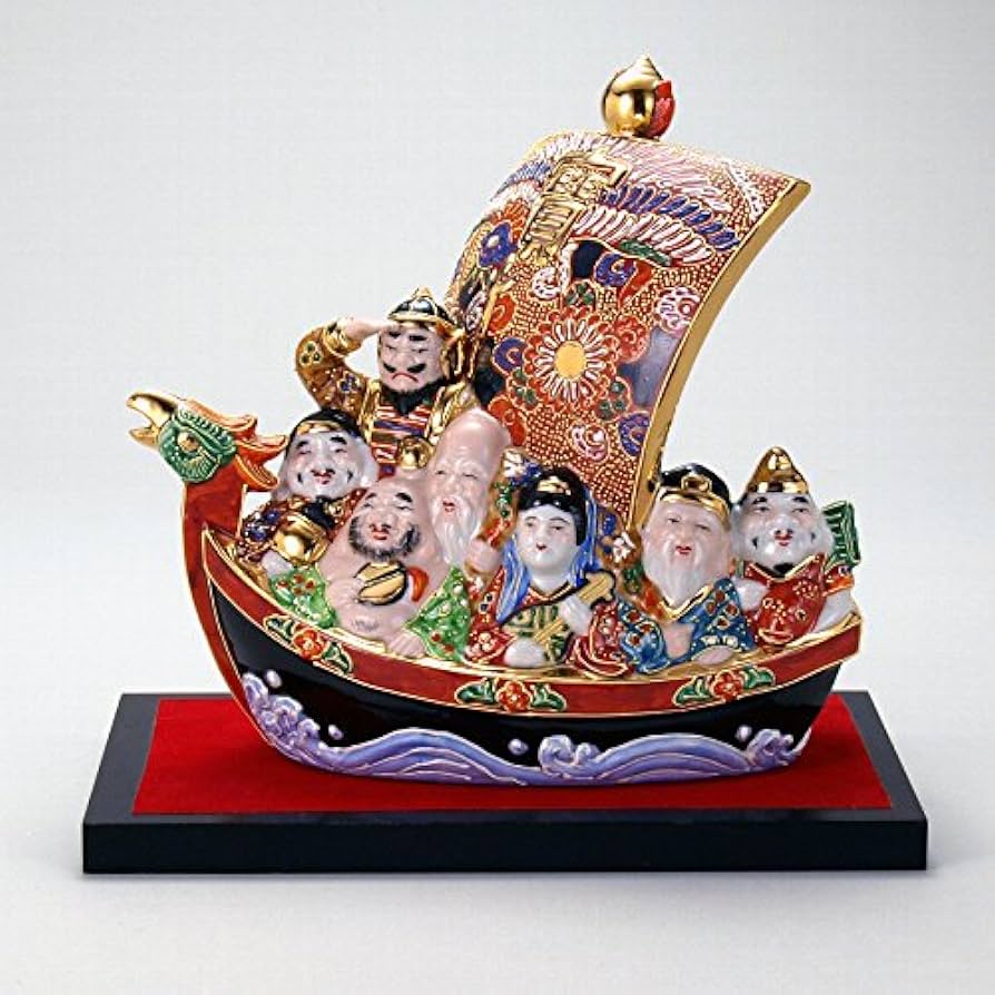 Amazon.co.jp: 【九谷焼】 7号七福神宝船 盛 台、敷物付き : ホーム